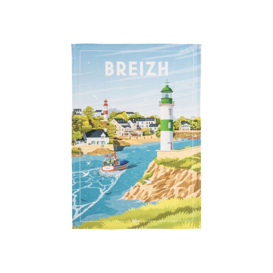 Geschirrtuch „Breizh“ (Bretagne) – bedruckt 100% Baumwolle